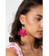 Groene Bloemen Oorhangers met roze | Must-have Mode Accessoire