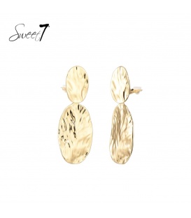 Goudkleurige ovale oorclips met structuur