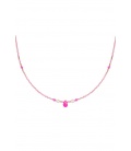 Fuchsia roze dunne halsketting met een druppel vormige hanger