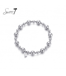 Sprankelende Zilverkleurige Glas Kralen Armband - Perfect voor Elke Gelegenheid