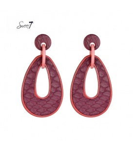 Rode oorhangers met slangen leer