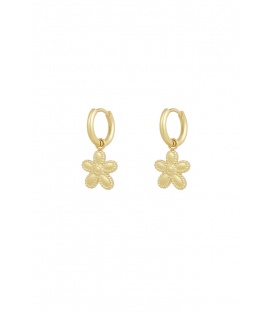 Goudkleurige bloemen oorhangers