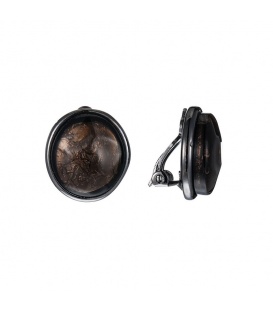 Zwarte ovale oorclips 