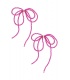 Fuchsia roze strik oorhangers met glas kralen