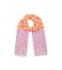 Oranje met roze winter sjaal met print