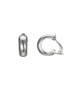 Zilverkleurige oorclips in de vorm van een halve cirkel