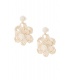 Gebroken witte bloemen oorhangers van raffia