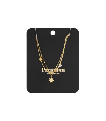 Dubbele goudkleurige halsketting met diverse bedels