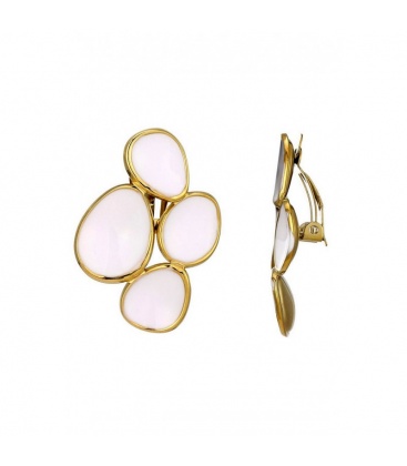 Oorclips wit met goudkleurige randen