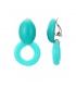 Blauwe oorclips met een ring motief