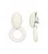 Oorclips wit met een ronde hanger en ovaal oor stukje
