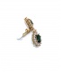 Groene oorclips met heldere strass steentjes rand