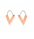 Rose gold oorhangers met gehamerd motief