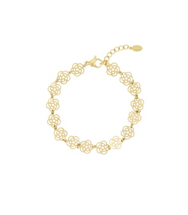 Goudkleurige armband met bloemen bedeltjes