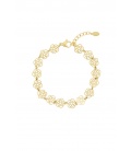 Goudkleurige armband met bloemen bedeltjes