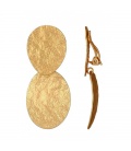 Oorclips goudkleurig met geborsteld motief