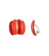 Rood met oranje oorclips en goudkleurige strepen