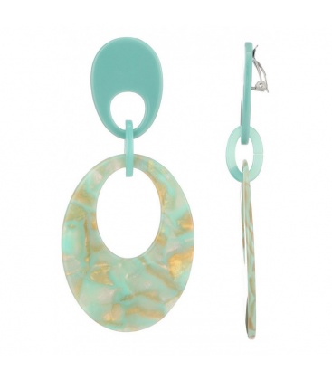 Groen gekleurde oorclips met een effen oor stukje