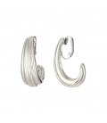 Oorclips zilverkleurig met golvend patroon
