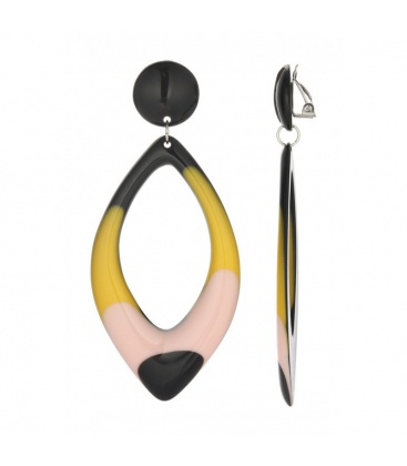 Zwart, geel en roze gekleurde oorclips