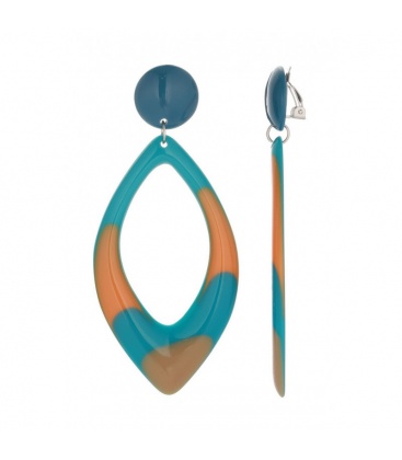 Grote oranje, turquoise oorclips