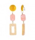 Oorclips lang model in roze gele kleuren