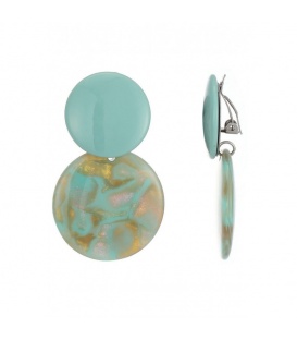 Oorclips turquoise en marmer look in de hanger