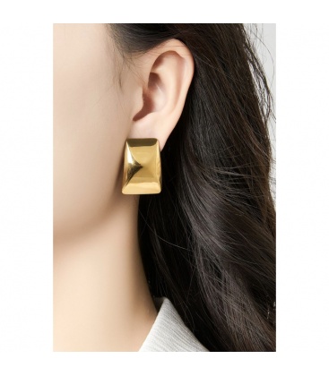 Zilverkleurige vierkante oorclips