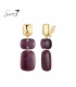 Oorclips met bordeaux rode hangers en goudkleurige clip