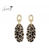 Trendy oorhangers met luipaardprint en goudkleurige schakels