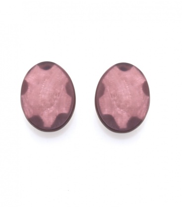 Oorclips in ovale paarse retro stijl