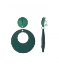 Oorclips groen met ronde bovenkant en grote open cirkel.