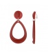 Oorclips rood met een ovale hanger