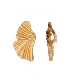 Oorclips goudkleurig met elegante golvende vorm 