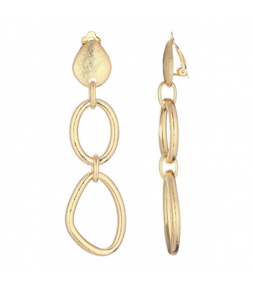 Oorclips goudkleurig in langwerpige ovale vormen 