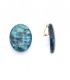 Oorclips turquoise met een marmer look