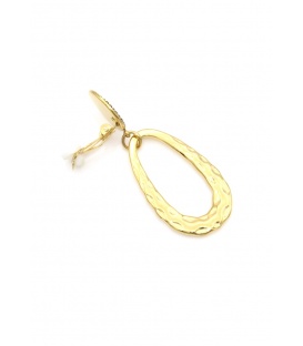 Goudkleurige oorclips met een donker strass oor stukje