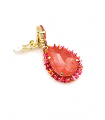 Oorclips oranje, rood met opvallende kleurencombinatie 