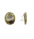 Oorclips groen met natuursteen print 