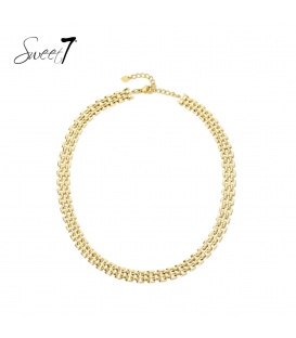 Goudkleurige korte halsketting met verfijnde schakels design