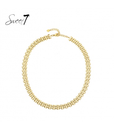 Goudkleurige korte halsketting met verfijnde schakels design