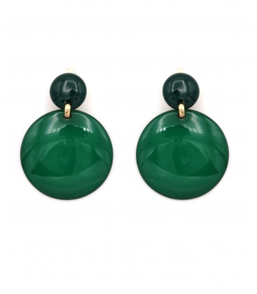 Oorclips groen met een transparante hanger