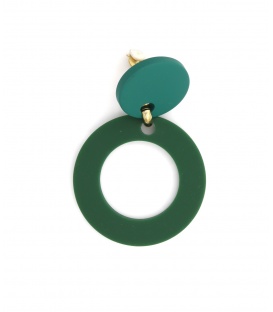 Groene oorclips met ronde open vorm als hanger