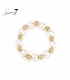 Armband met witte parels en goudkleurige kralen