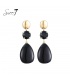 Elegante oorbellen in zwart met een goudkleurig detail 