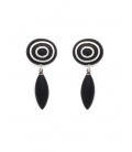 Oorclips zwart met opvallende vormen