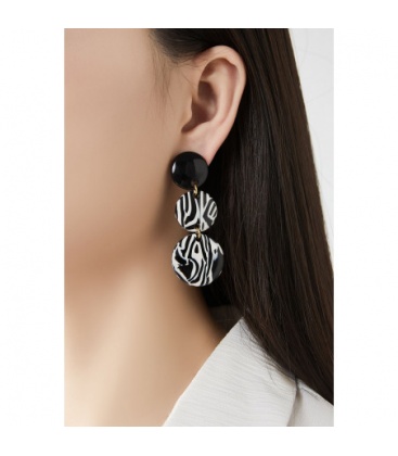 Oorclips bruin met luipaardpatroon 