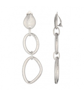 Oorclips zilverkleurig met drie moderne elementen 