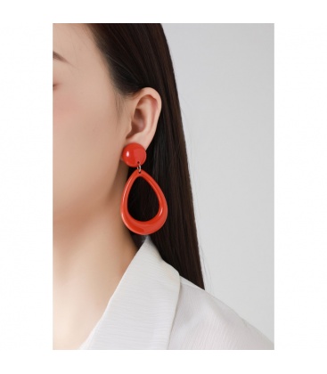 Oorclips oranje met een open hanger