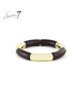 Armband met goudkleur en donkerbruine elementen